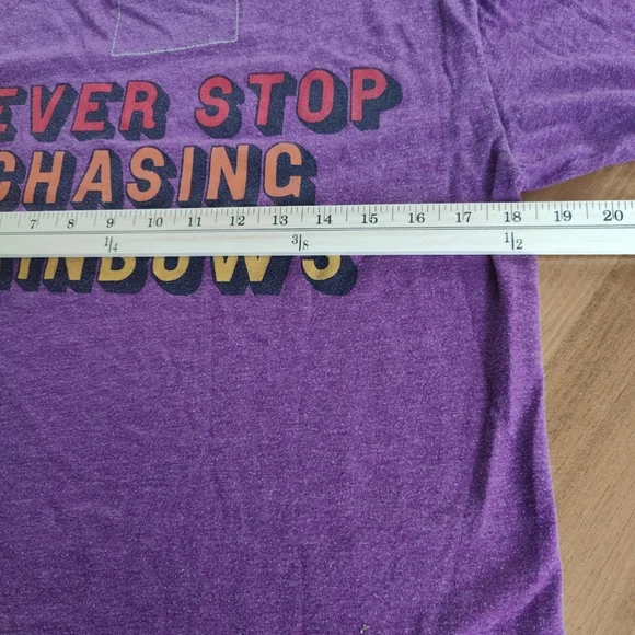 Aviator Nation Women’s T-Shirt Smiley Never Stop Chasing Rainbows Size Medium G - Picture 5 of 9